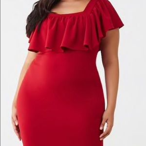 Plus Size Flounce Bodycon Dress